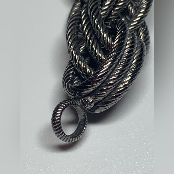 Vintage BRONZE Milor Italian Stainless Steel Dark Heavy Brushed Link Bracelet - Picture 13 of 16